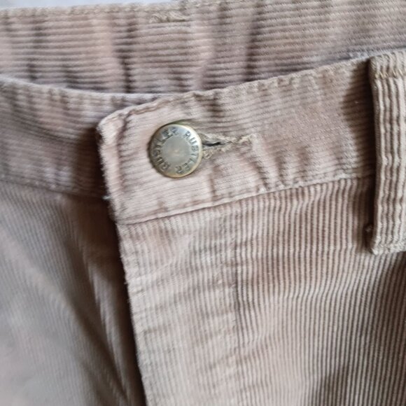 33x28 Fit Vtg 80's Rustler Mens Corduroy Western Bootcut Jeans USA Tan Cowboy - Picture 6 of 6